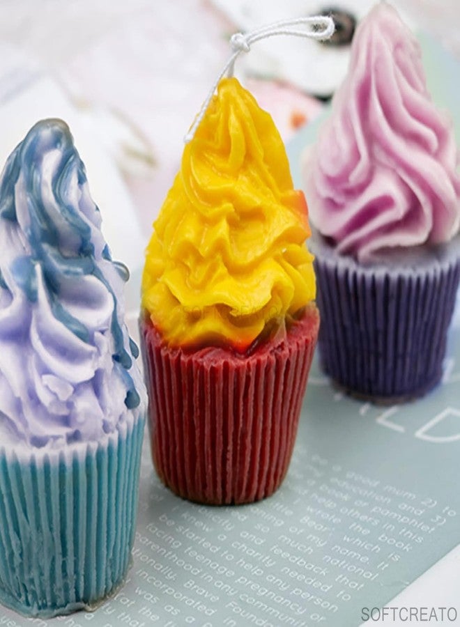 SOFTCREATO 3D Ice Cream Cupcake Candle Silicone Mould | Cupcake Swirl Shape Soap Mold Clay Molds Silicone Candle Making Soaps Making Molds for Chocolate Fondant, Resin Casting DIY Mould- 1pc - Image 4
